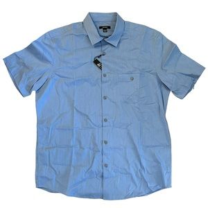 Alfani Men’s Short Sleeve Button Down Shirt in Light Blue Size Large
